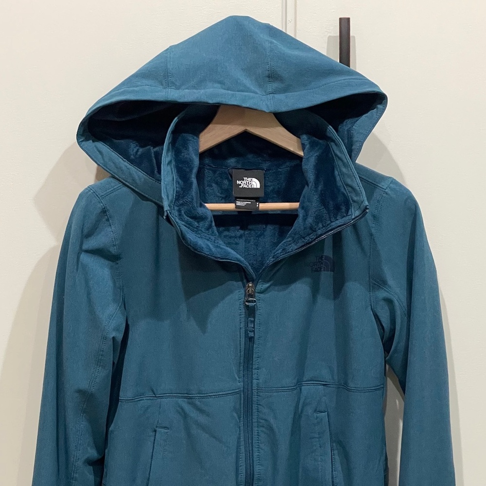 EUC North Face Shelbe Raschel Parka Length w/hood Women’s Small in dark teal